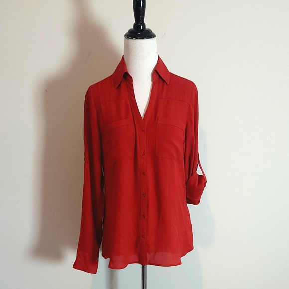Express Rusty Red Blouse - Picture 2 of 4